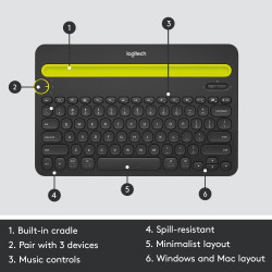 CLAVIER BLUETOOTH MULTI-APPAREILS K480