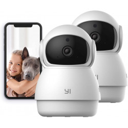 YI Pan-Tilt Security Camera, 360 Degree 2.4G Smart Indoor Pet Dog Cat Cam with Night Vision, 2-Way Audio, Motion Detection, Phon
