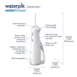 Hydropulseur portatif rechargeable sans fil Waterpik Pearl pour les dents