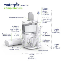 Waterpik Complete Care 9.0 Sonische elektrische tandenborstel met waterflosser