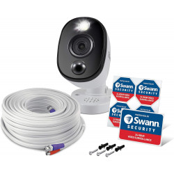 Système de caméra de sécurité DVR Bullet complémentaire Swann avec projecteur à capteur