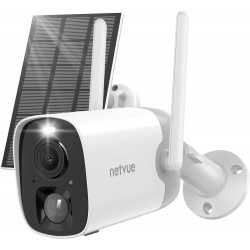 带太阳能电池板的 NETVUE 安全摄像机