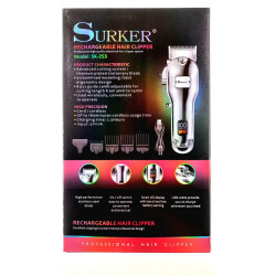 Atacado - Máquina de cortar cabelo recarregável Surker SK-253