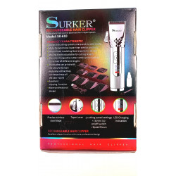 Atacado - Máquina de cortar cabelo recarregável Surker SK-610